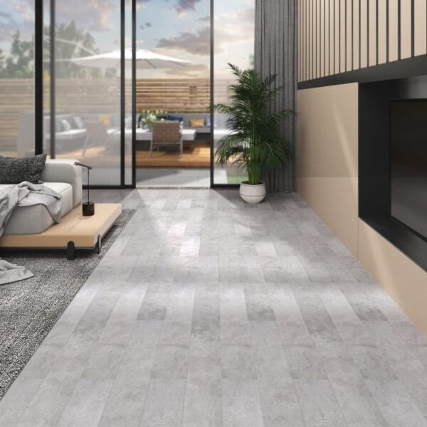 Ej självhäftande PVC-golvplankor 5,26 m² 2 mm jordgrå