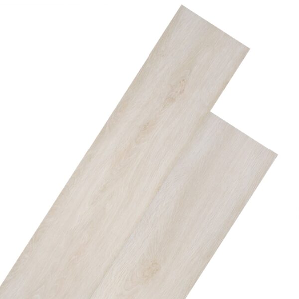 Ej självhäftande PVC-golvplankor 5,26 m² 2 mm klassisk ek vit